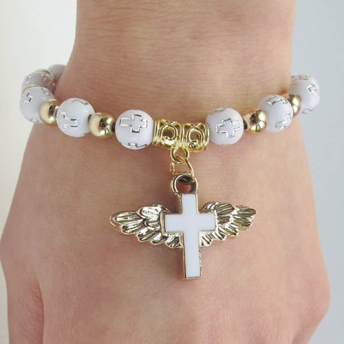 🎁2026 New Year Hot Sale🎁49% OFF🔥Angel Wing Cross Bracelet